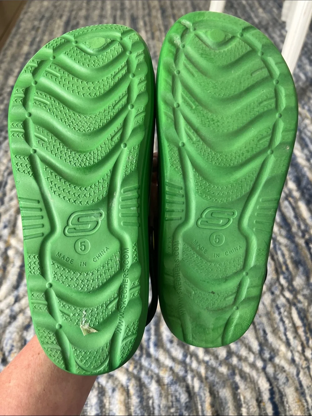 Skechers John Deere slides size 5 green